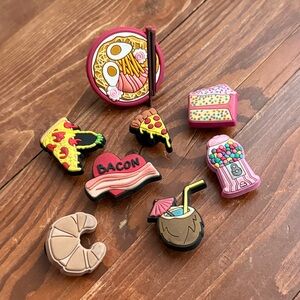 Crocs Shoe Jibbitz Food Items Pizza Ramen Croissant Bacon Gumball Machine Cake